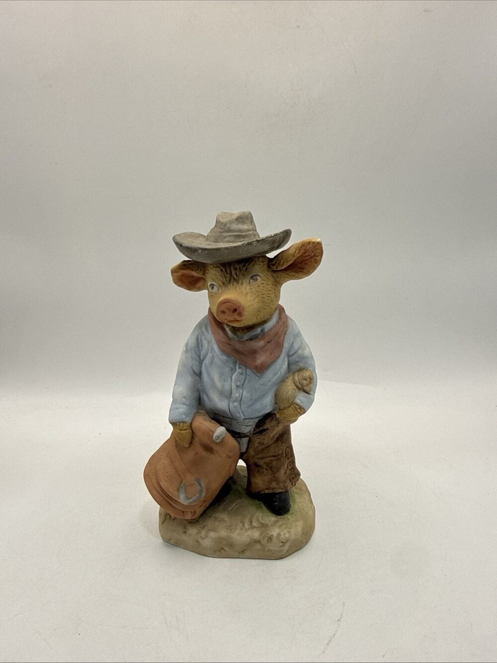 Enesco Gunfight At Pig Corral 1980 Cowboy Pig *